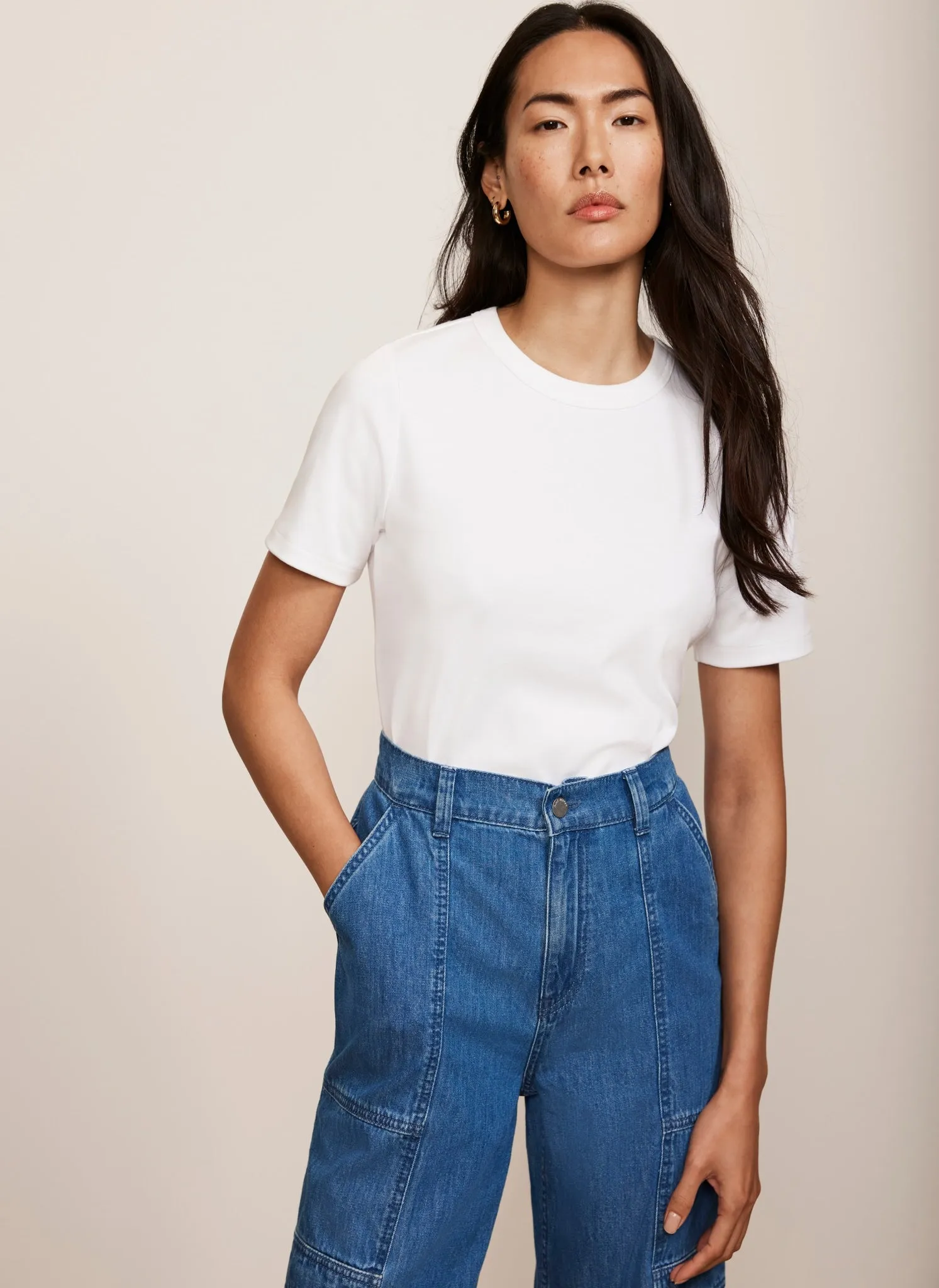 White Ultimate Fitted T-Shirt sold by Mint Velvet product image thumbnail 3