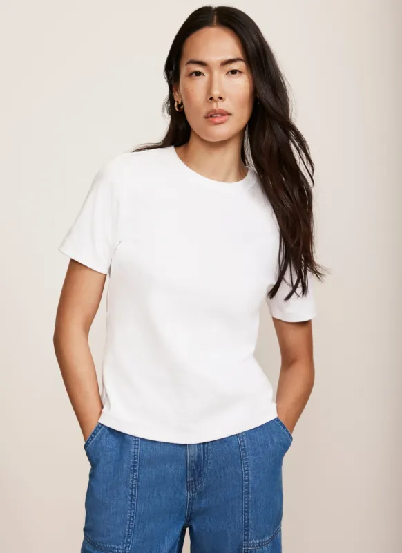 White Ultimate Fitted T-Shirt sold by Mint Velvet
