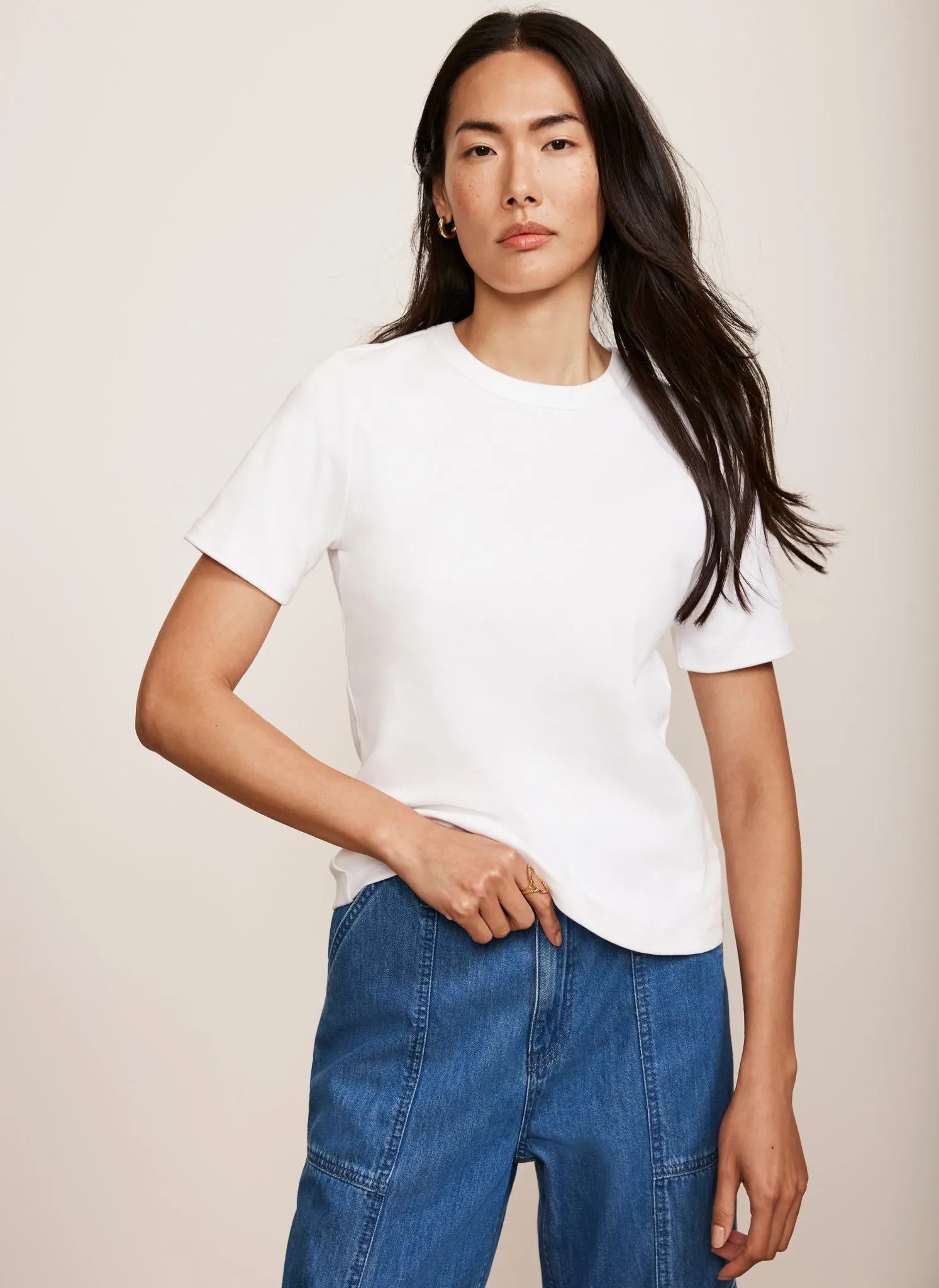 White Ultimate Fitted T-Shirt sold by Mint Velvet product image thumbnail 2