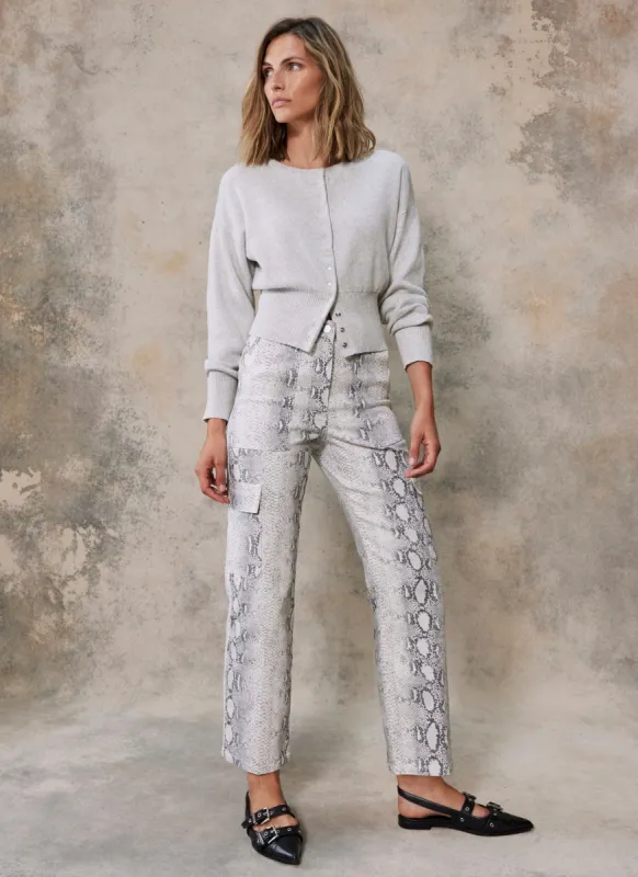 Snake Print Cargo Straight Jeans sold by Mint Velvet
