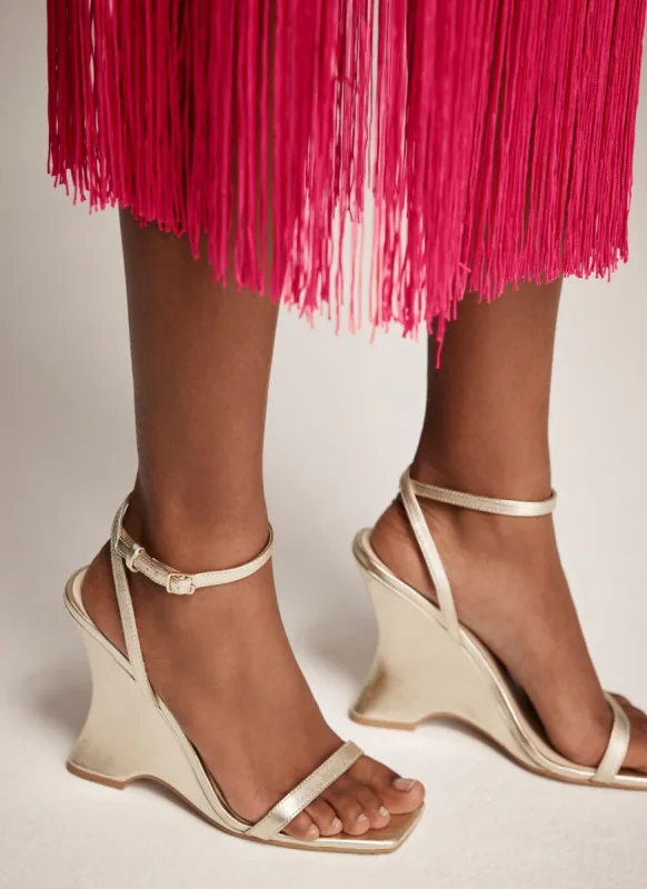 Gold Metallic Wedge Heels sold by Mint Velvet