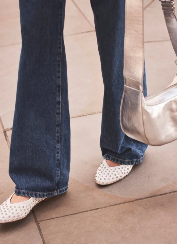 White Diamante Ballet Pumps sold by Mint Velvet