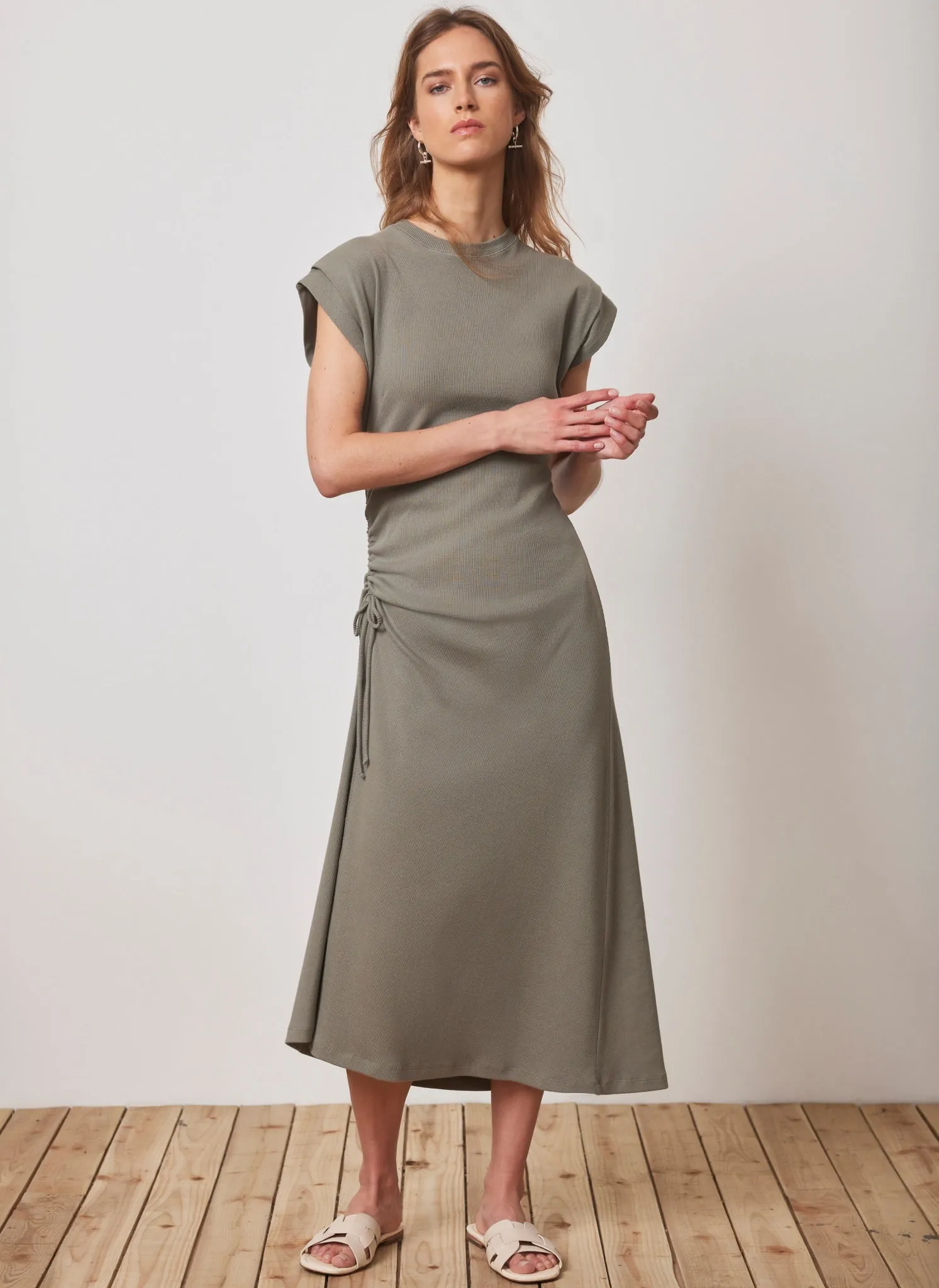 Sage Green Jersey Tie Midi Dress sold by Mint Velvet product image thumbnail 4