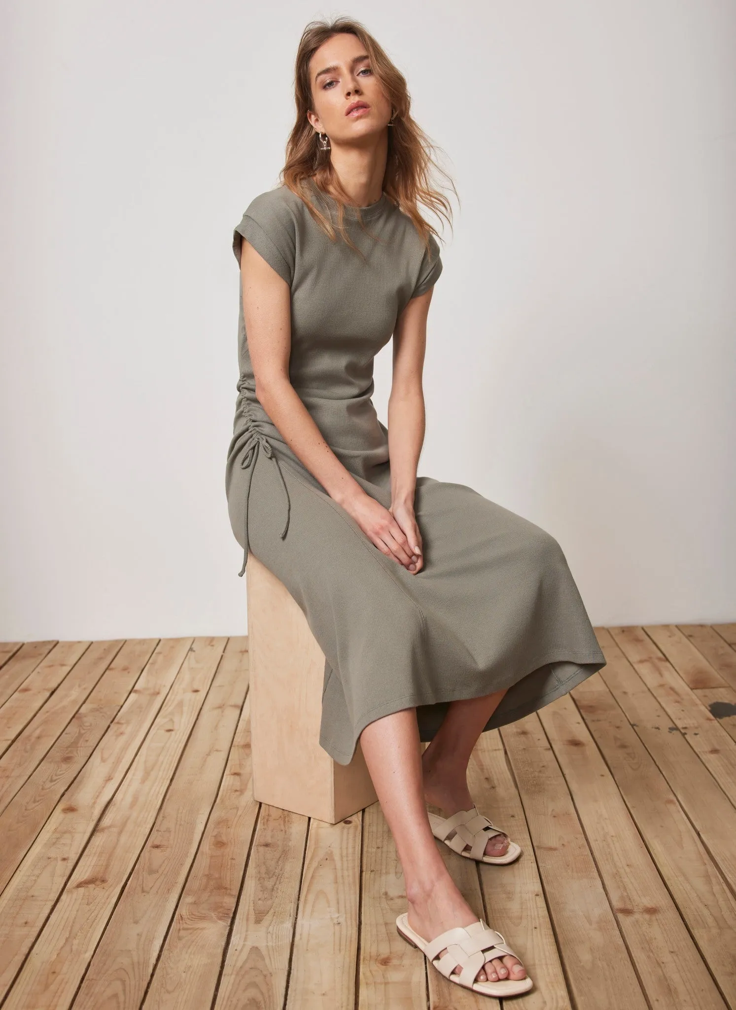 Sage Green Jersey Tie Midi Dress sold by Mint Velvet
