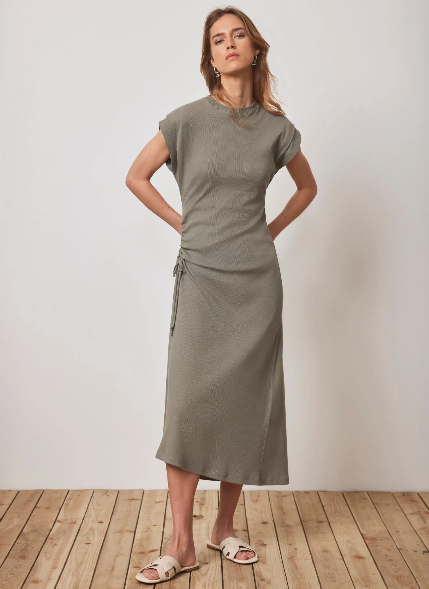 Sage Green Jersey Tie Midi Dress sold by Mint Velvet product image thumbnail 5