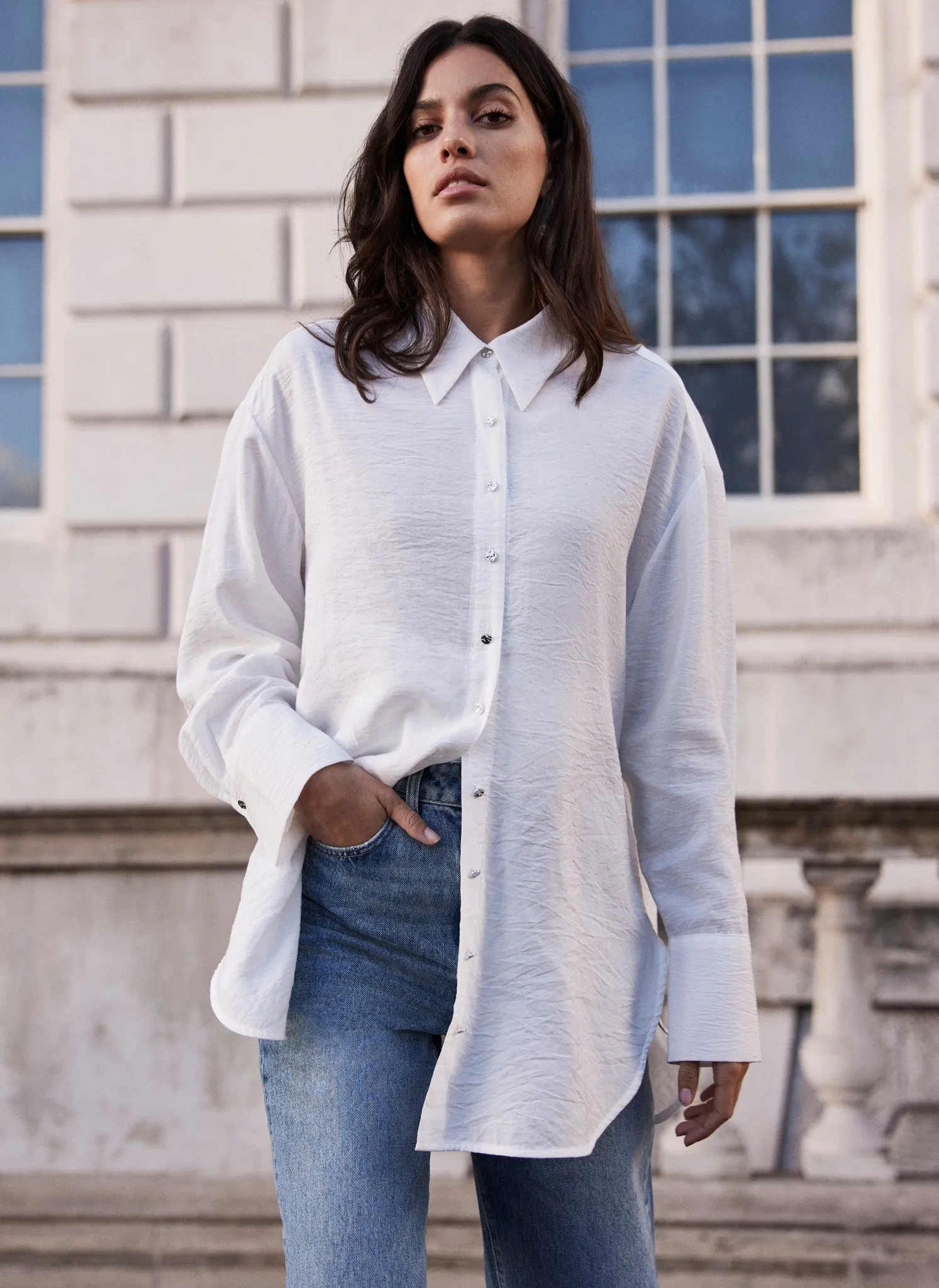 White Longline Shirt sold by Mint Velvet product image thumbnail 5