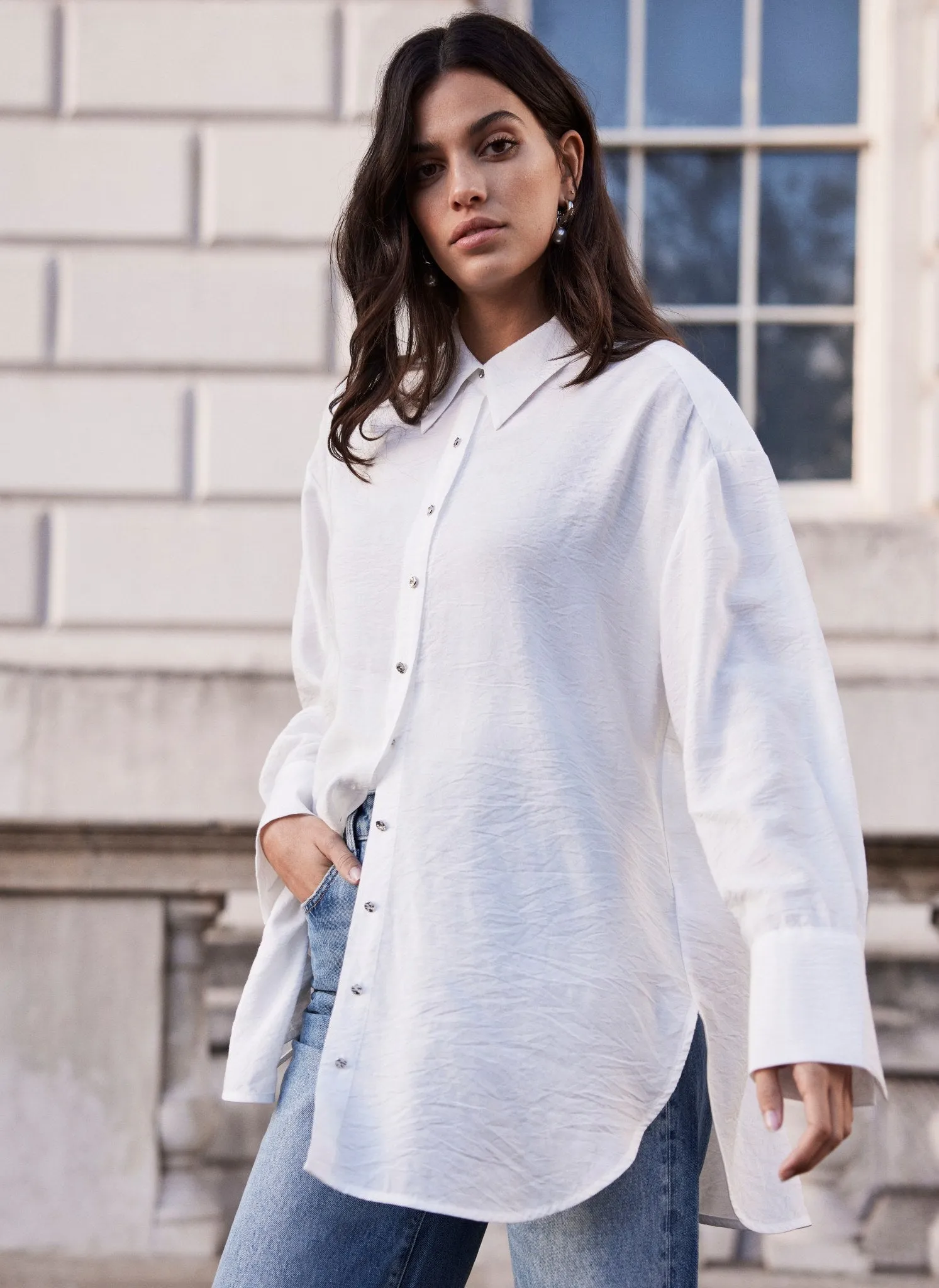 White Longline Shirt sold by Mint Velvet product image thumbnail 2