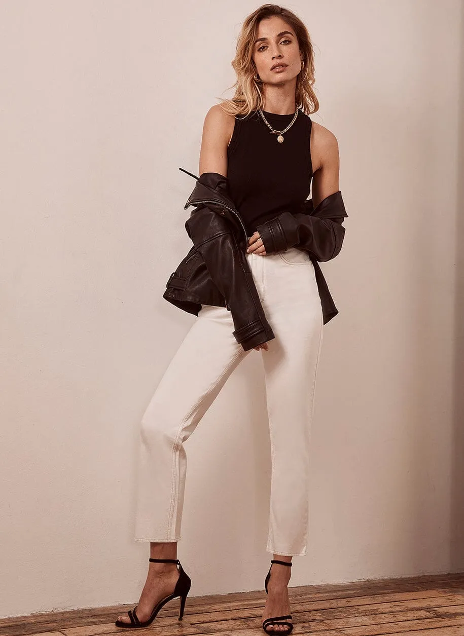 White Authentic Straight Jeans sold by Mint Velvet