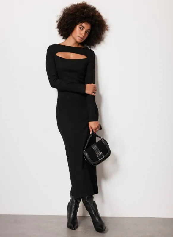 Black Jersey Midi Dress sold by Mint Velvet