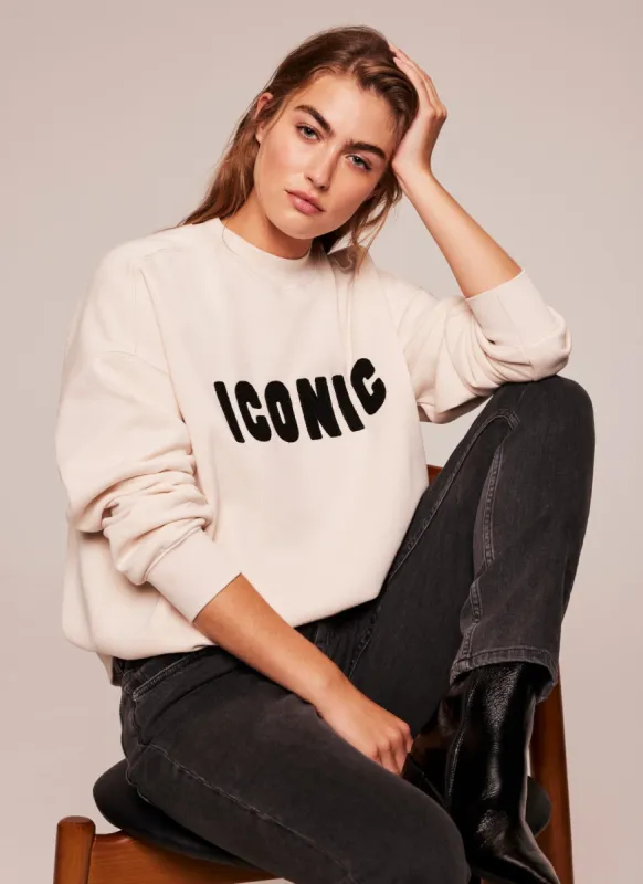 Cream Iconic Slogan Sweatshirt sold by Mint Velvet