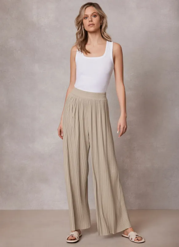 Sage Green Pleated Wide Leg Trouser sold by Mint Velvet