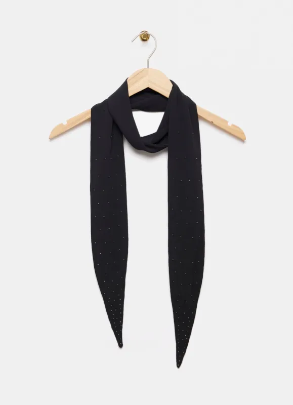 Black Beaded Skinny Scarf sold by Mint Velvet
