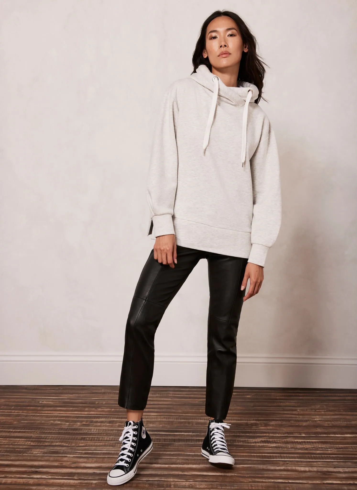 Grey Cotton Long Sleeve Hoodie sold by Mint Velvet product image thumbnail 5