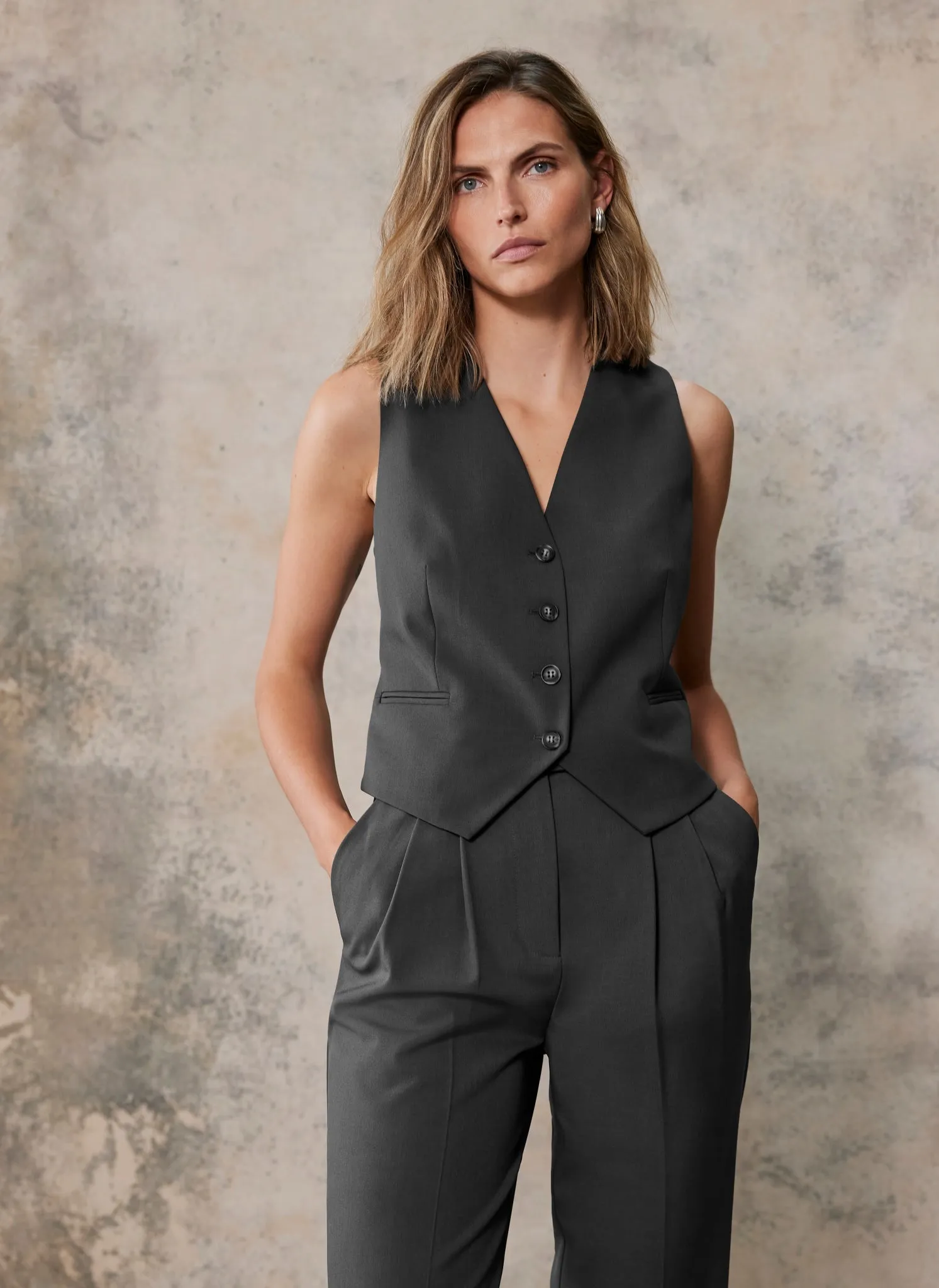 Grey Fitted Waistcoat sold by Mint Velvet product image thumbnail 5