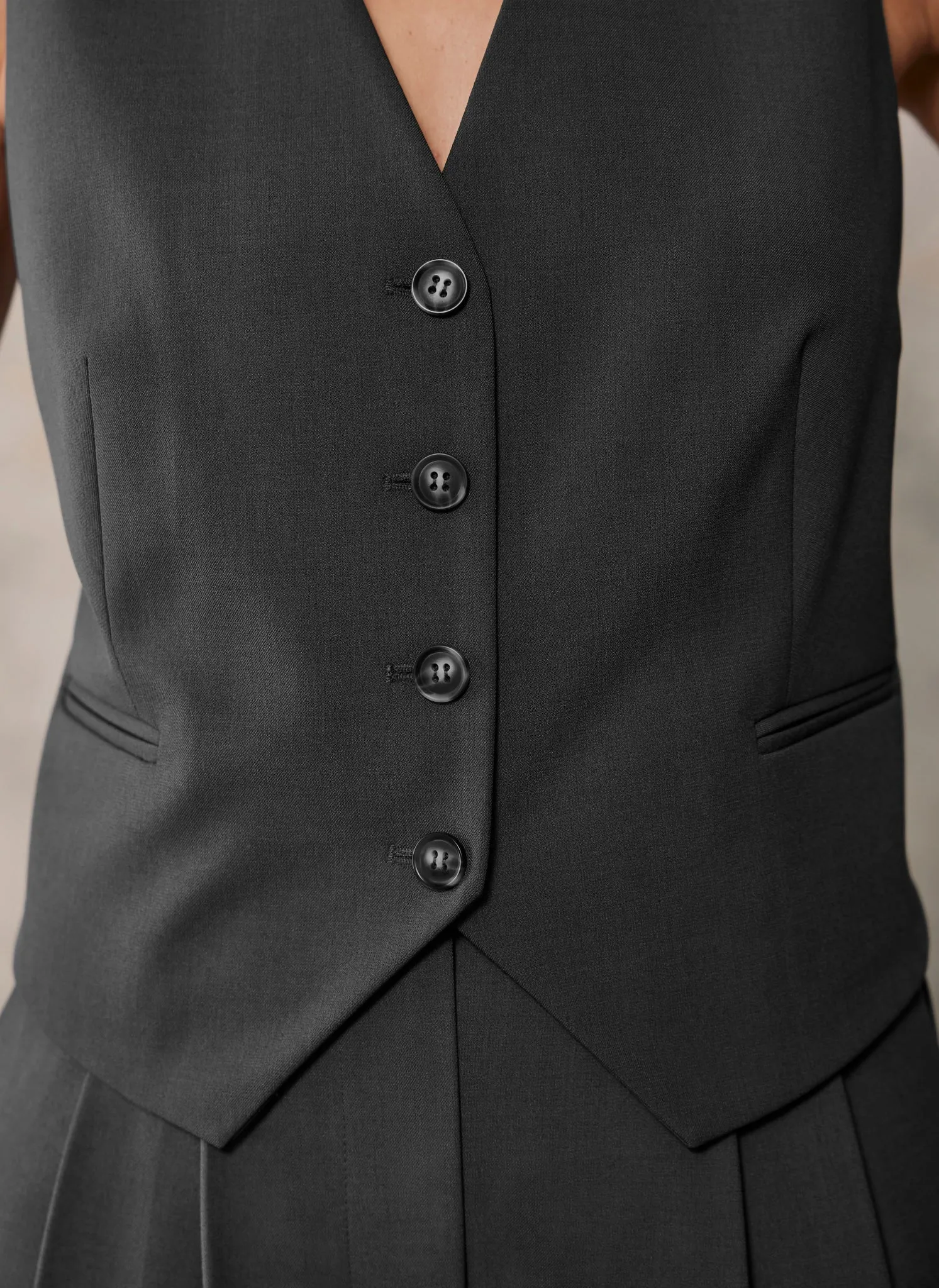 Grey Fitted Waistcoat sold by Mint Velvet product image thumbnail 3