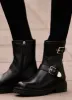 Geo Black Leather Biker Boots sold by Mint Velvet