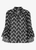 Black Printed Tied Shirt sold by Mint Velvet