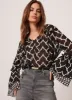Black Printed Tied Shirt sold by Mint Velvet
