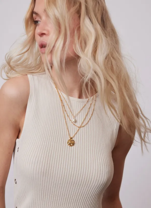 Gold Tone Layered Necklace sold by Mint Velvet