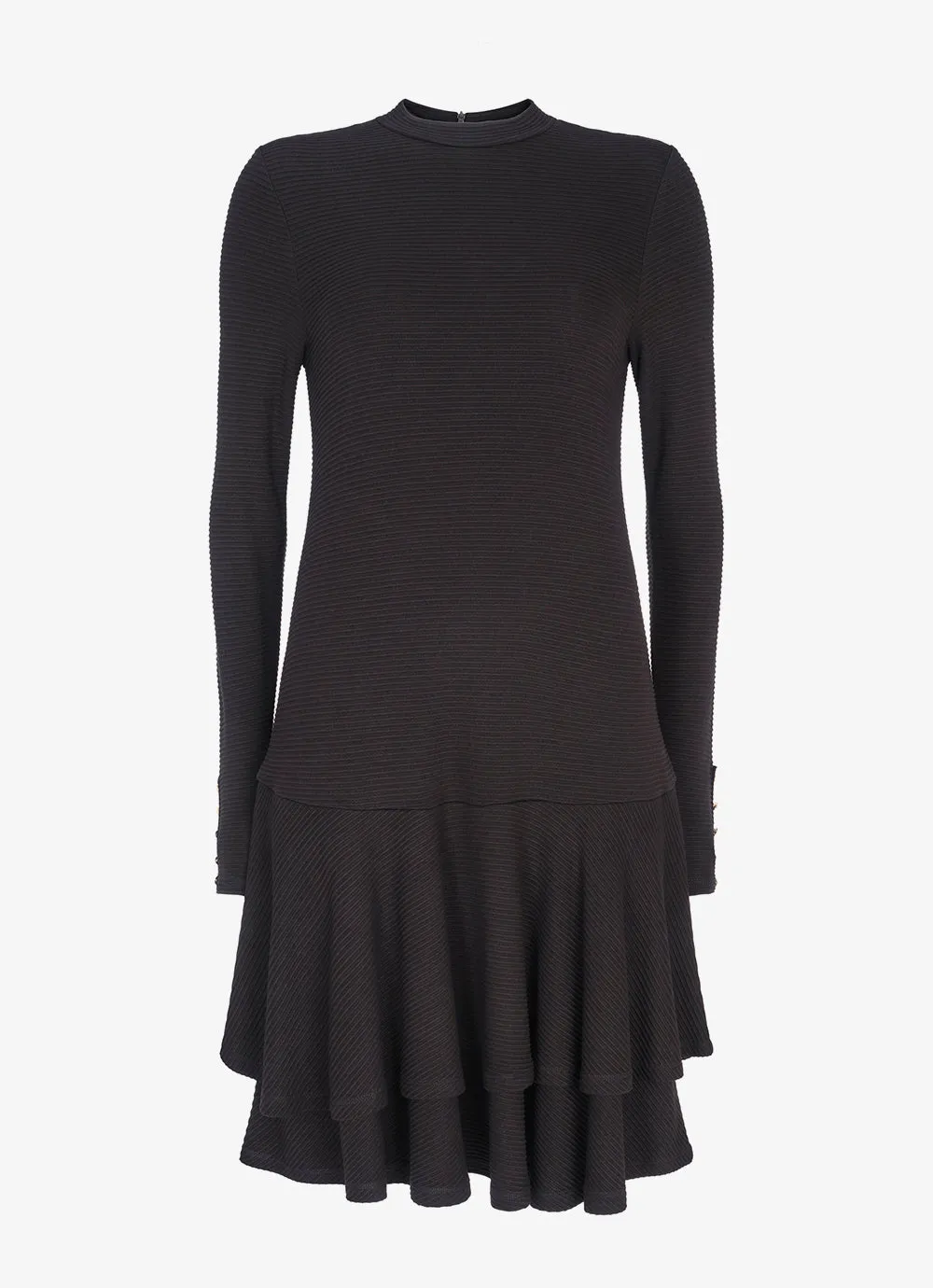 Black Jersey Tiered Mini Dress sold by Mint Velvet product image thumbnail 3