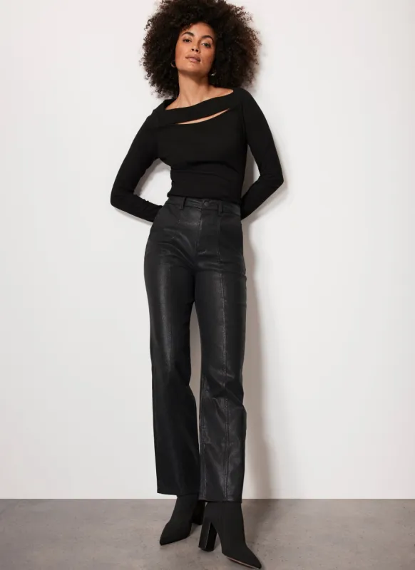 Black Coated Straight Jeans sold by Mint Velvet