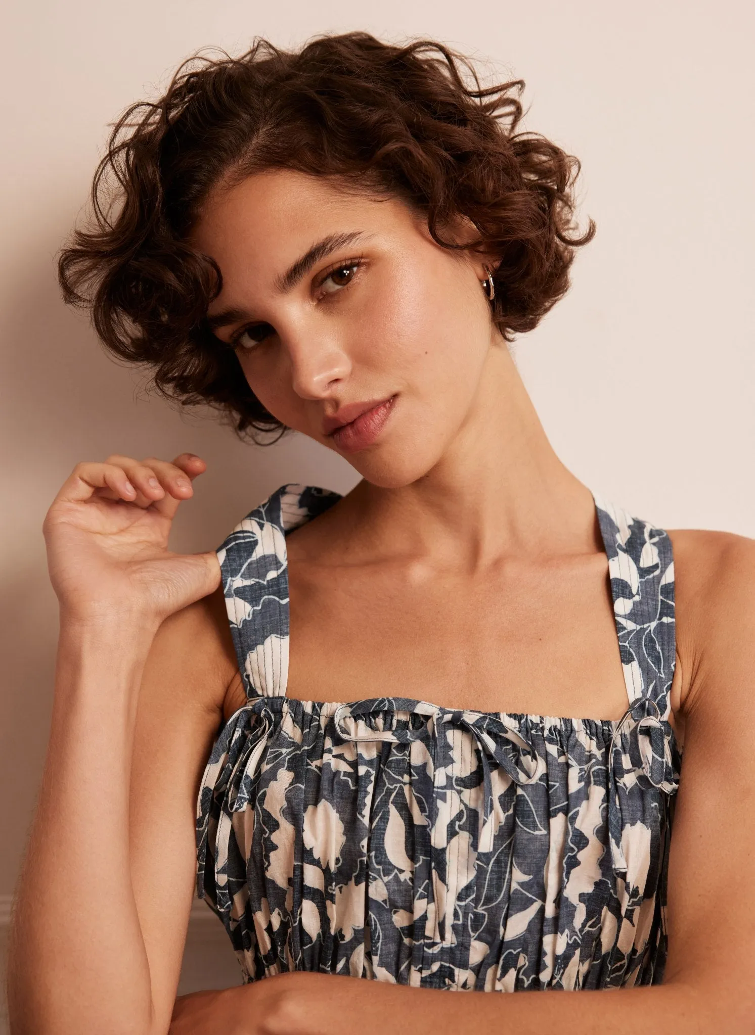 Blue Printed Cotton Top sold by Mint Velvet product image thumbnail 5