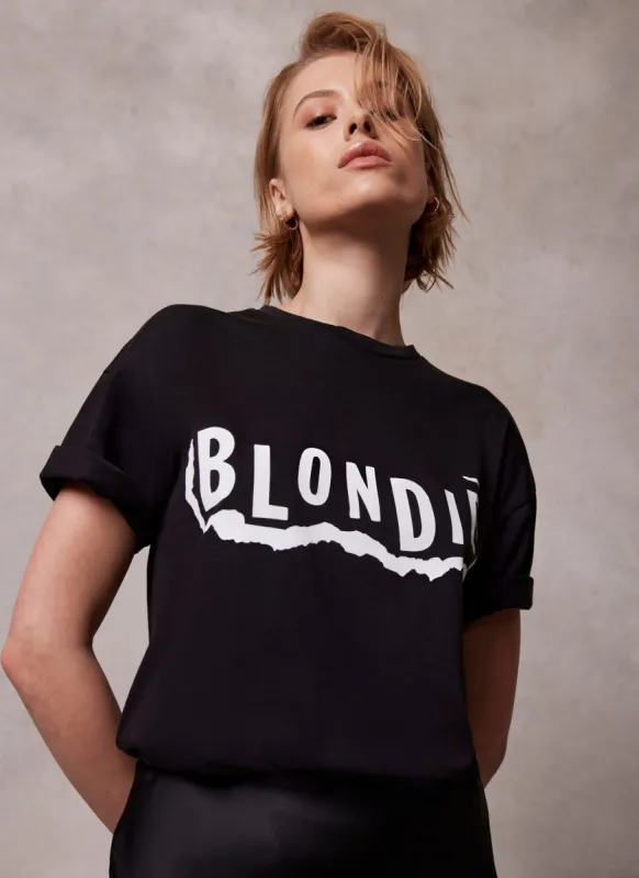 Black Blondie Slogan T-Shirt sold by Mint Velvet