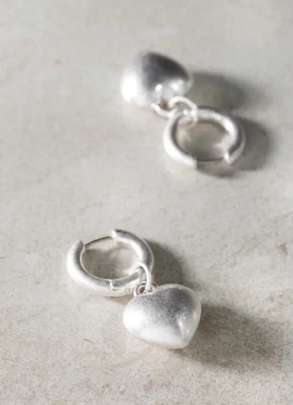Silver Heart Drop Earrings sold by Mint Velvet
