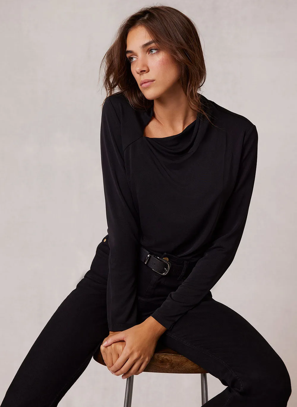Black Long Sleeve Ruched Top sold by Mint Velvet product image thumbnail 3