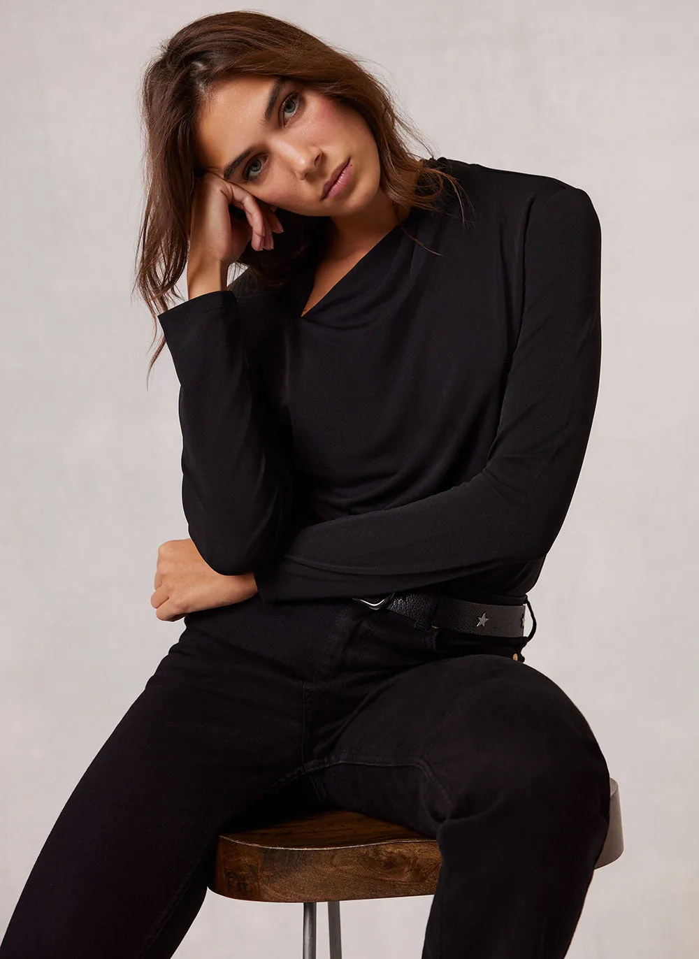 Black Long Sleeve Ruched Top sold by Mint Velvet product image thumbnail 2