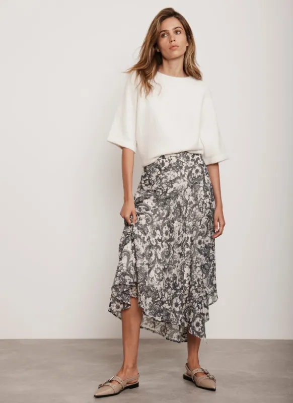 Neutral Print Midi Skirt sold by Mint Velvet