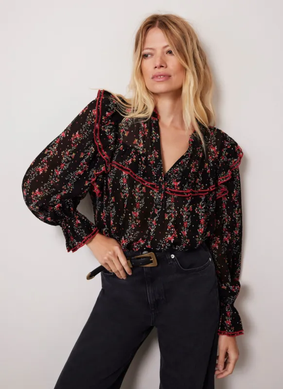 Black Floral Print Blouse sold by Mint Velvet