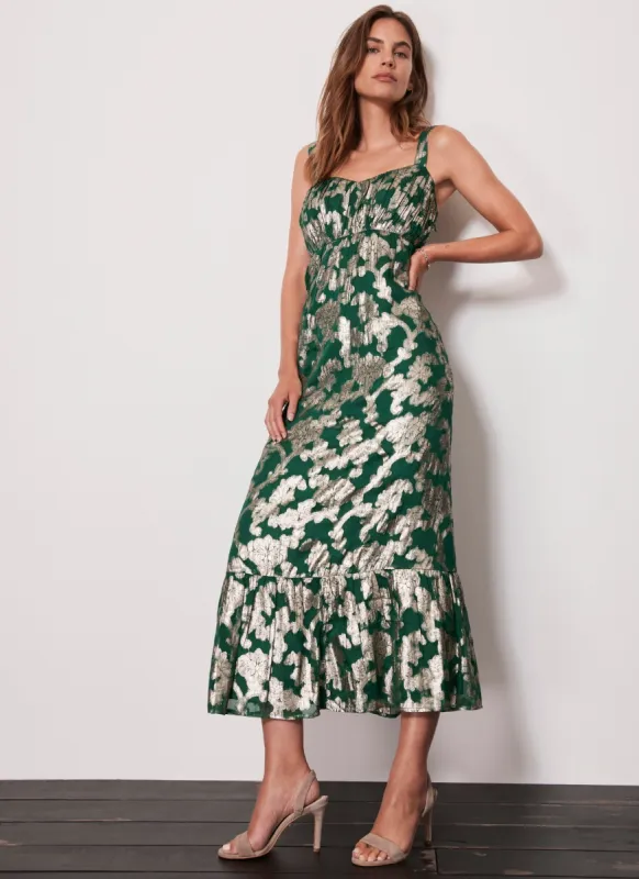 Green Metallic Maxi Dress sold by Mint Velvet