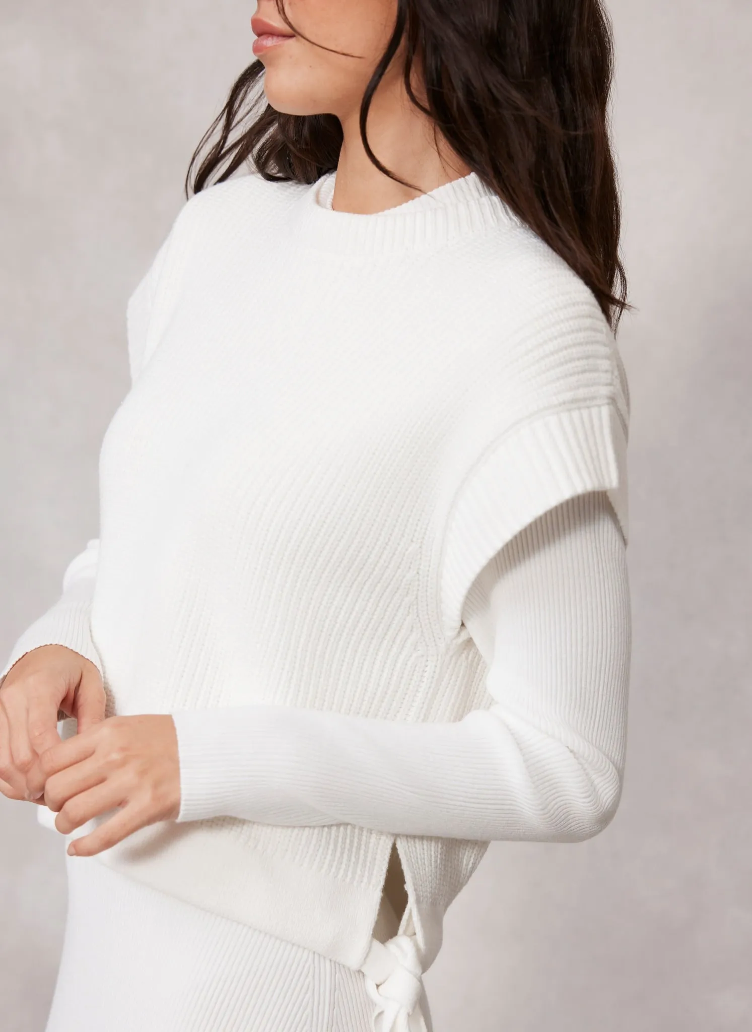 Cream Cotton Blend Layered Midi Dress sold by Mint Velvet product image thumbnail 5