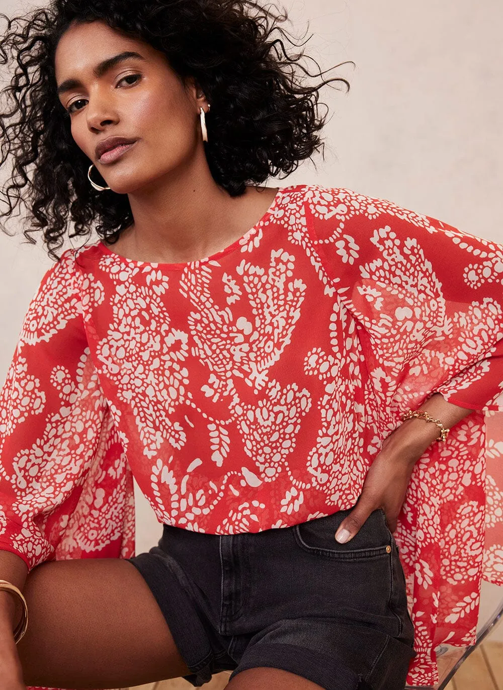 Gracie Print Long Sleeve Top sold by Mint Velvet product image thumbnail 5