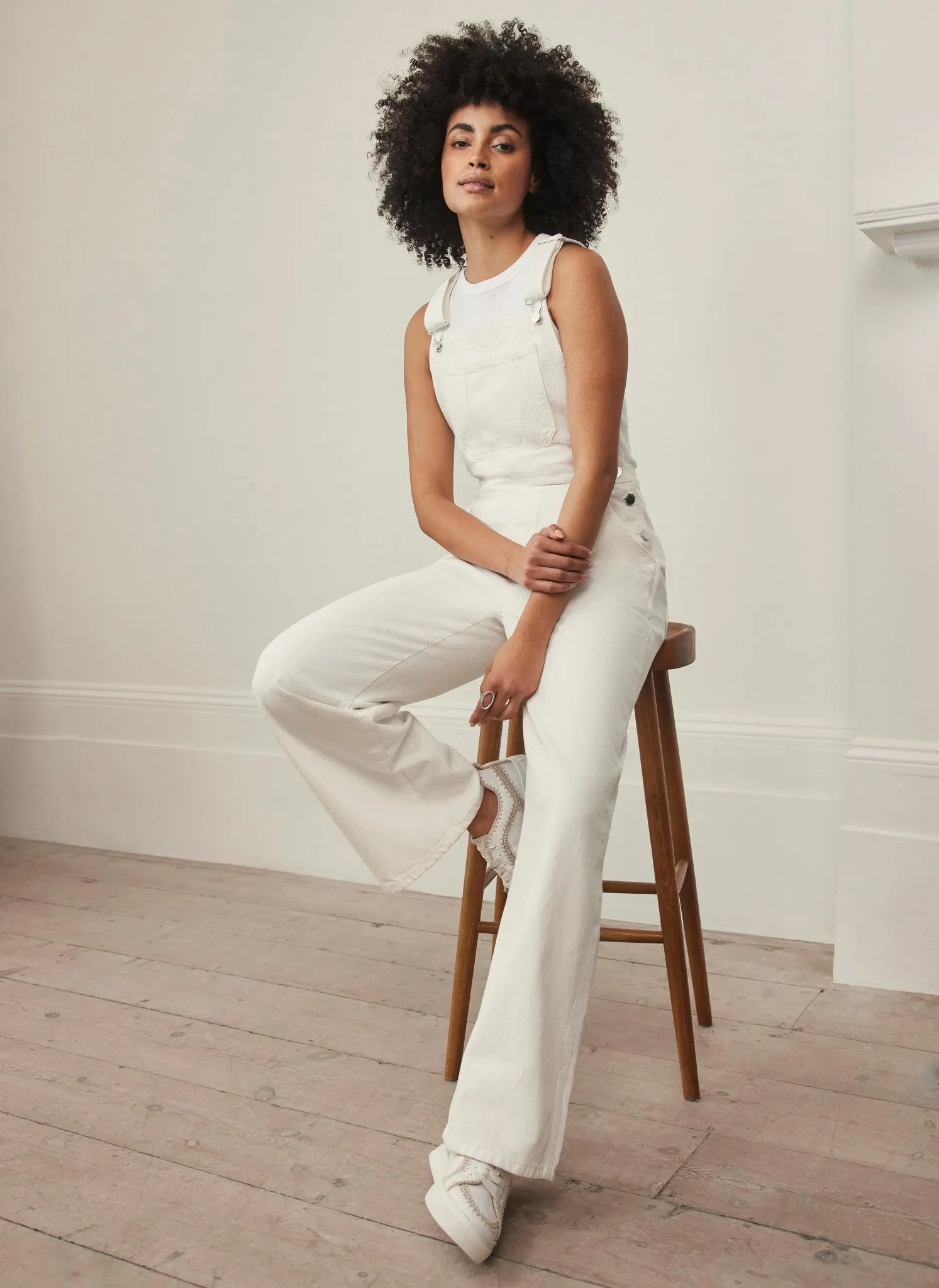 Cream Denim Dungarees sold by Mint Velvet