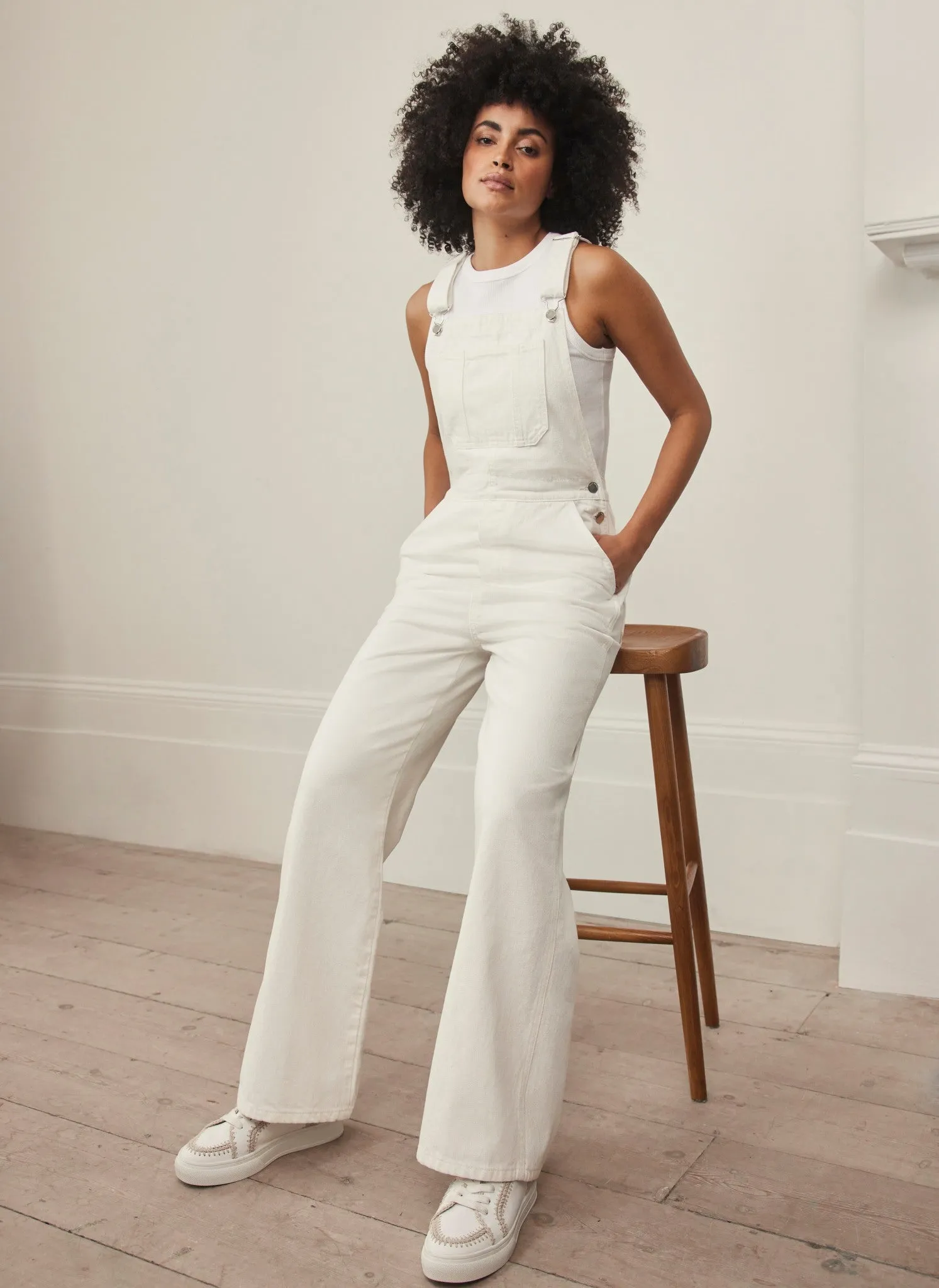 Cream Denim Dungarees sold by Mint Velvet product image thumbnail 4