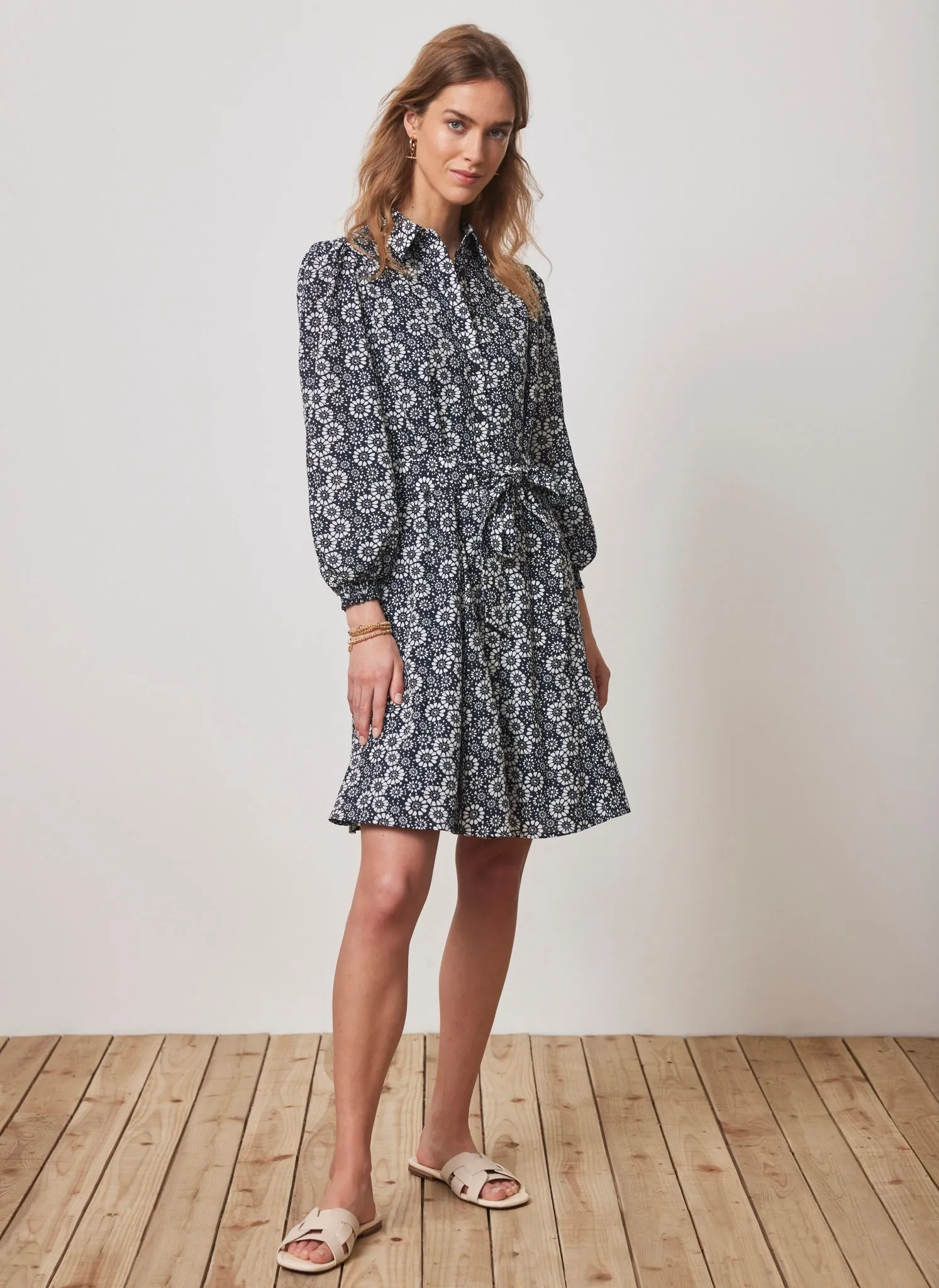 Navy Floral Print Mini Dress sold by Mint Velvet product image thumbnail 2