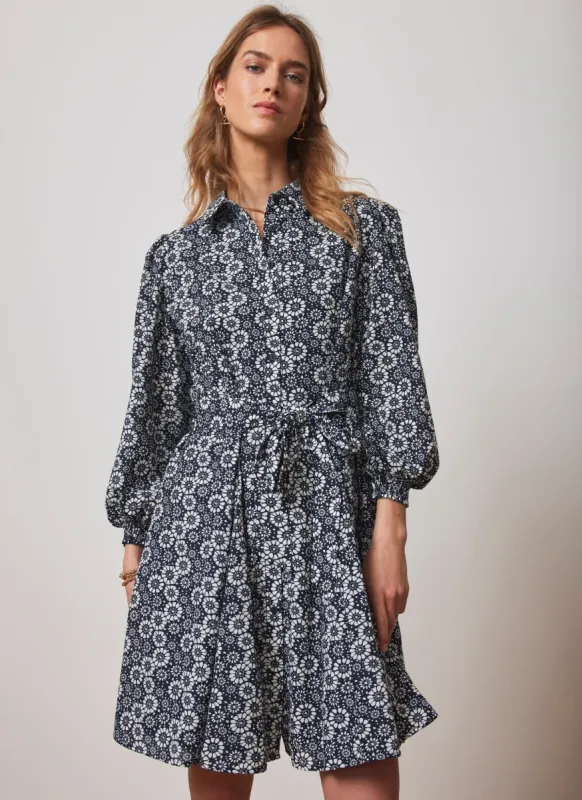 Navy Floral Print Mini Dress sold by Mint Velvet