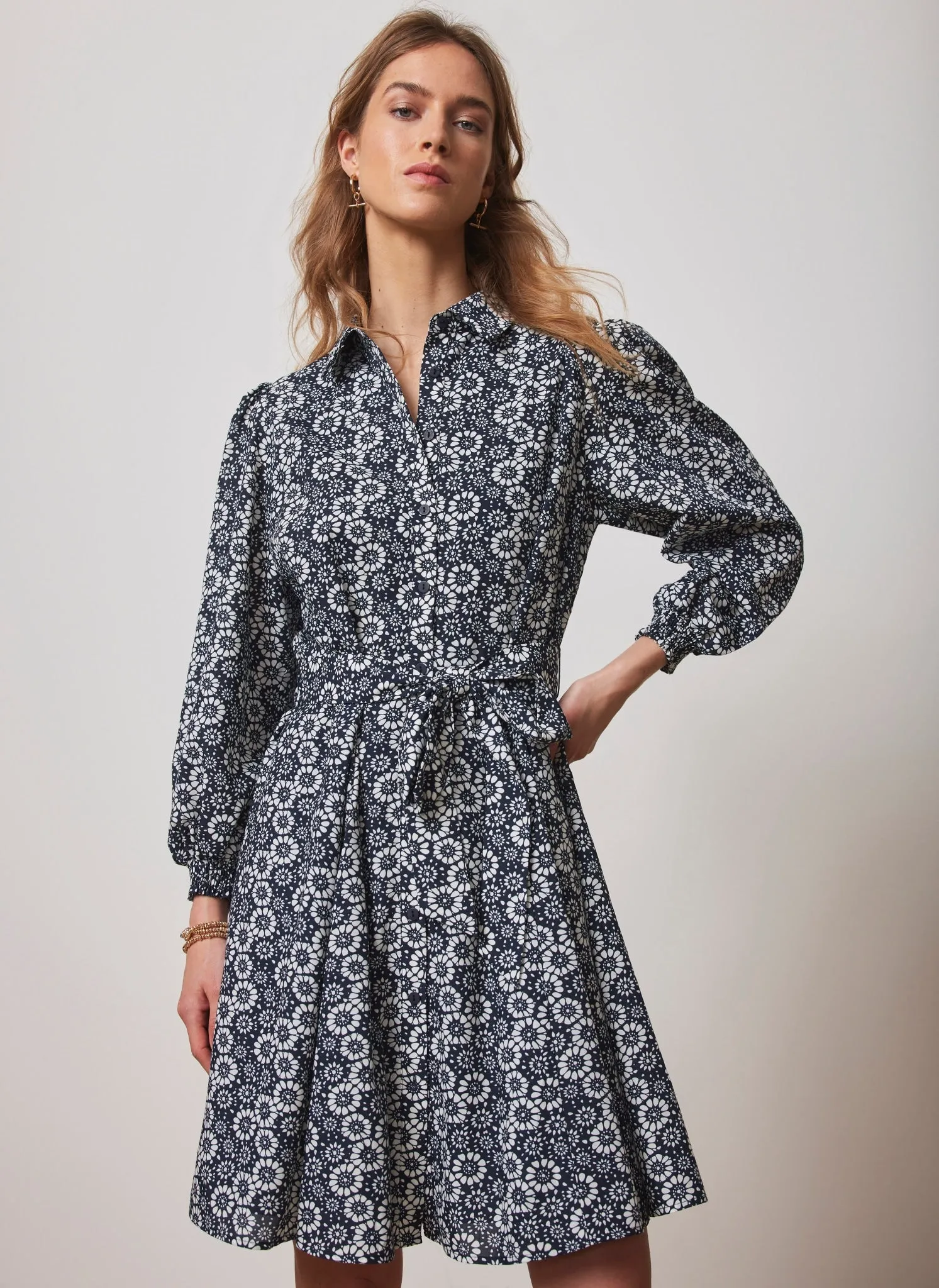 Navy Floral Print Mini Dress sold by Mint Velvet product image thumbnail 4