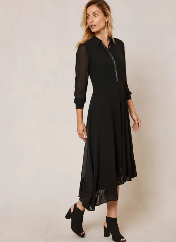 Black Asymmetric Midi Dress sold by Mint Velvet