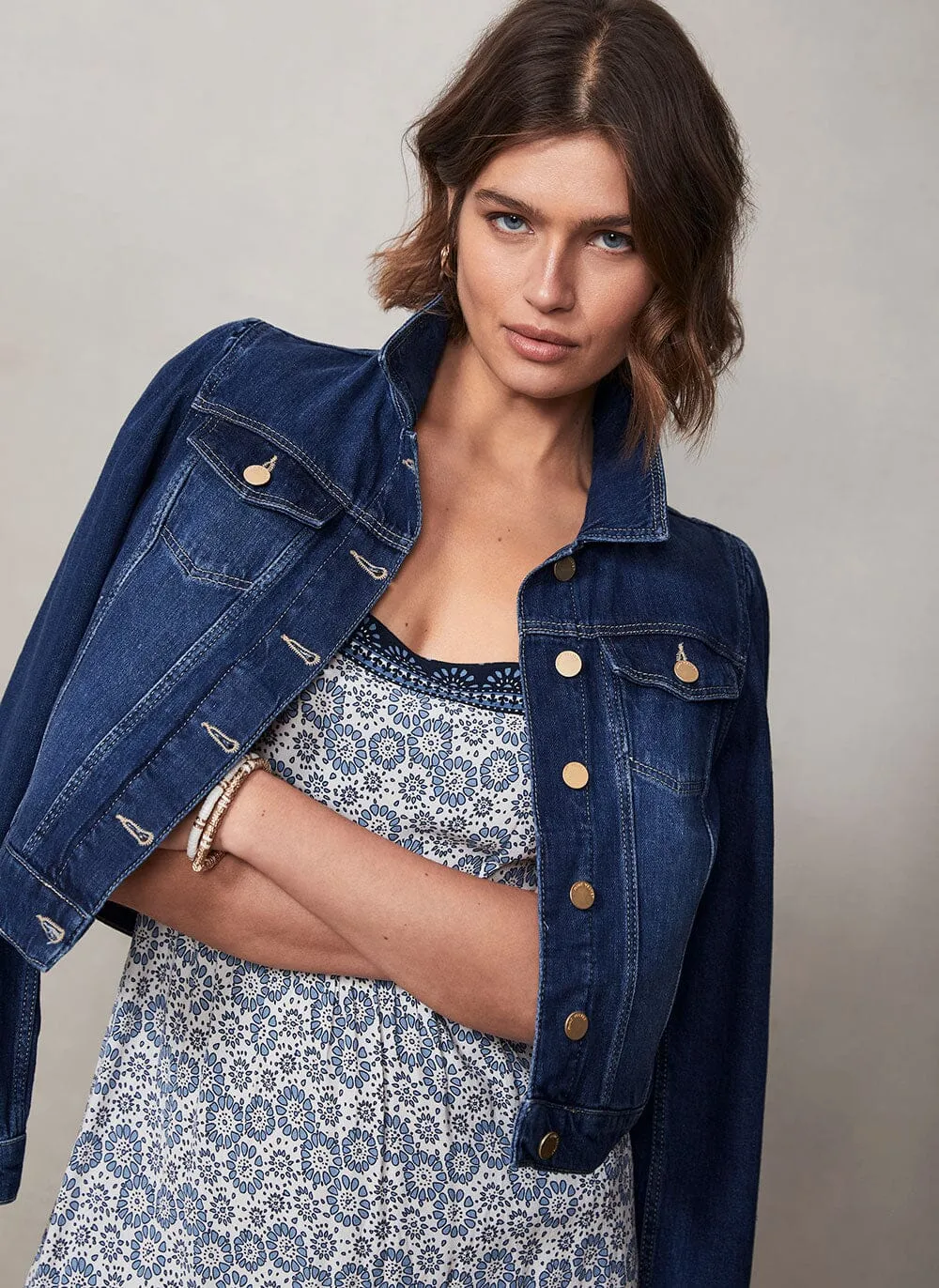 Dark Indigo Puff Denim Jacket sold by Mint Velvet