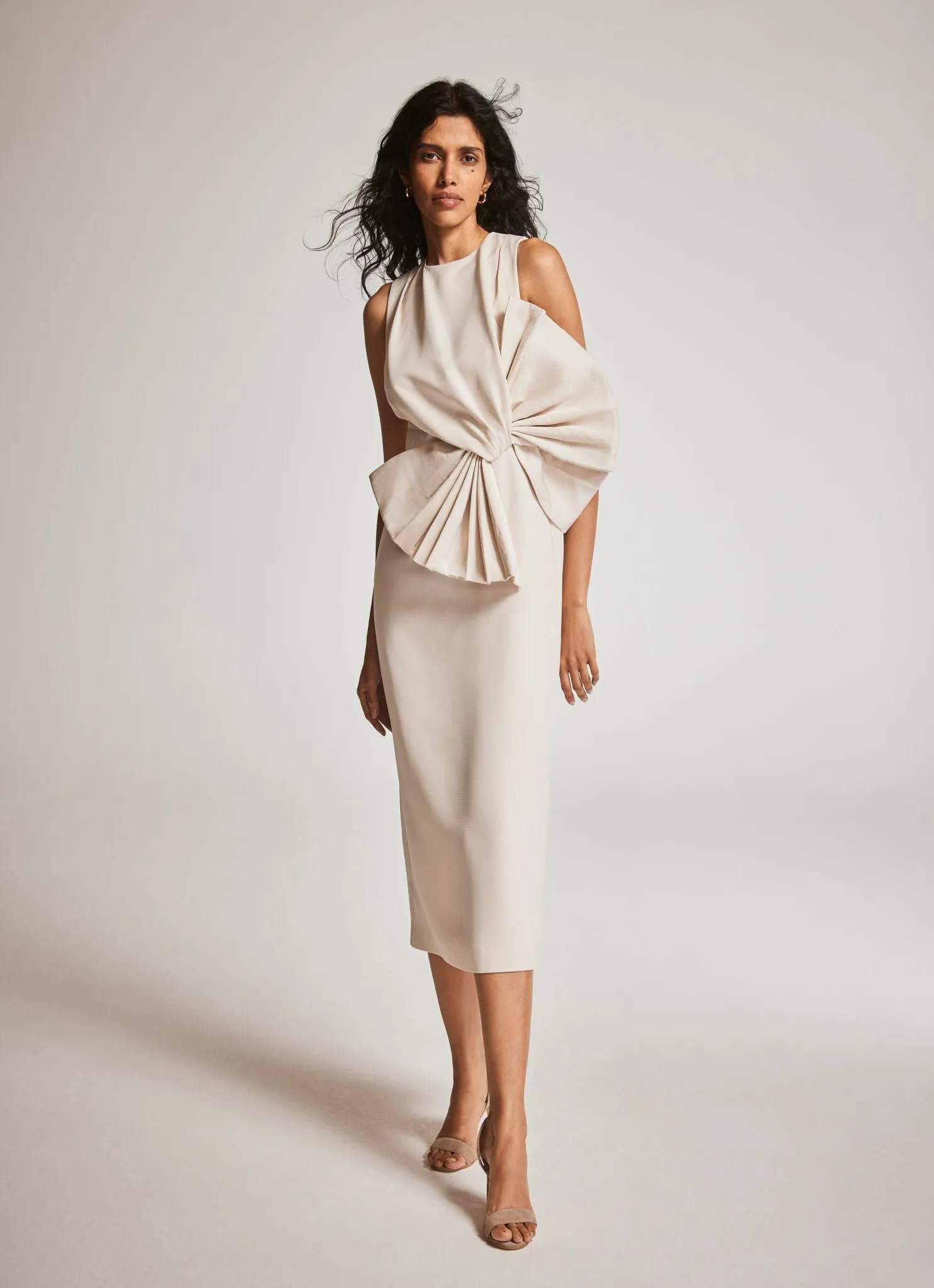 Cream Bow Detail Midi Dress sold by Mint Velvet product image thumbnail 3