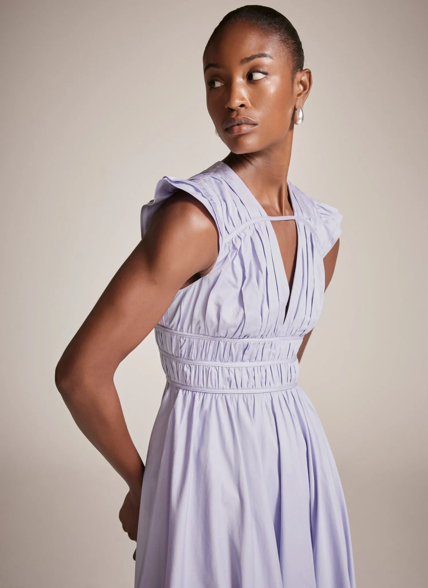 Lilac Gathered Bodice Midi Dress sold by Mint Velvet product image thumbnail 5