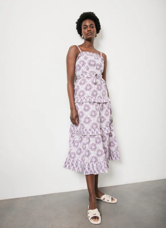 Lilac Floral Midi Dress sold by Mint Velvet