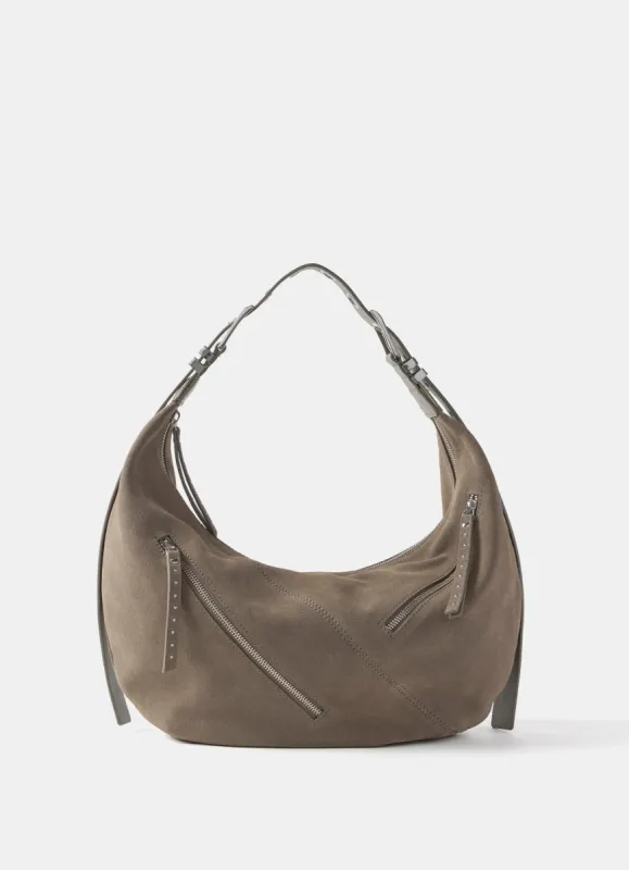 Taupe Suede Shoulder Bag sold by Mint Velvet