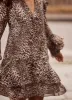 Leopard Print Ruffle Mini Dress sold by Mint Velvet