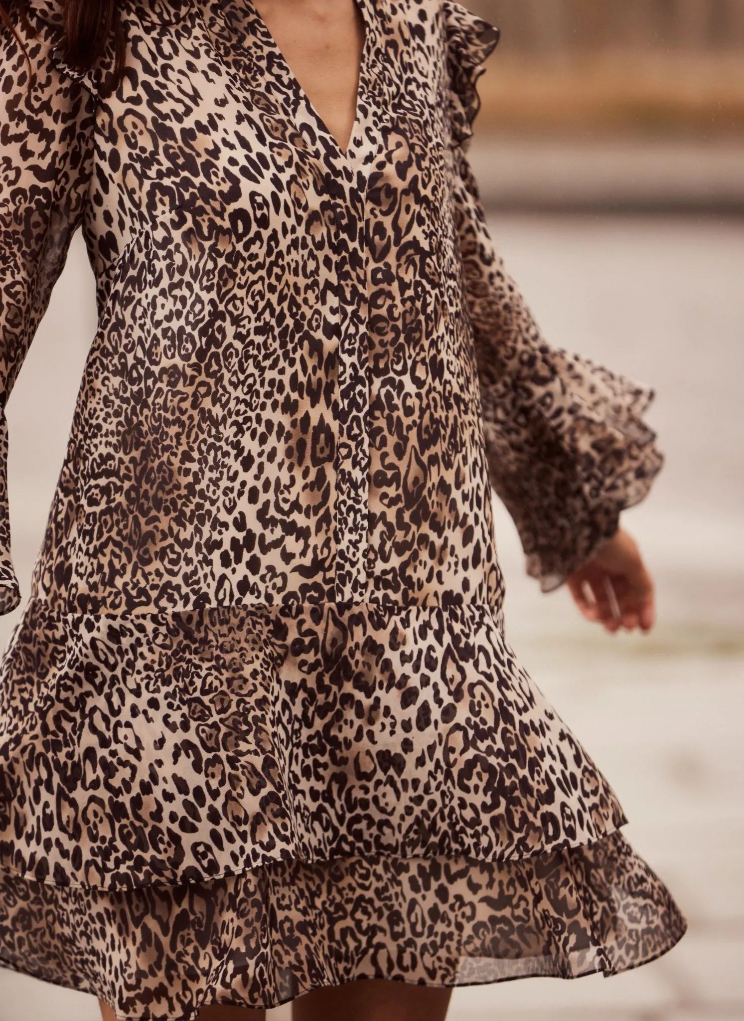 Leopard Print Ruffle Mini Dress sold by Mint Velvet product image thumbnail 4