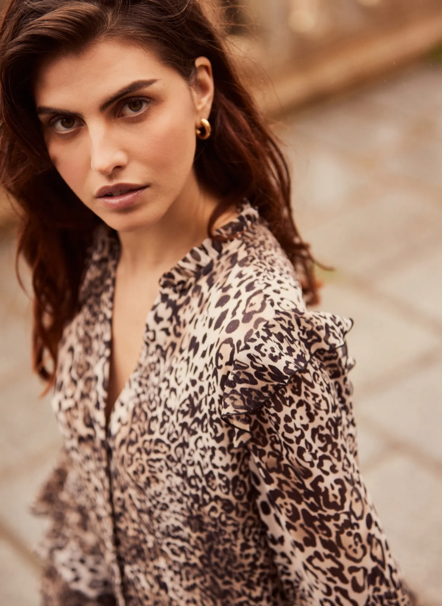 Leopard Print Ruffle Mini Dress sold by Mint Velvet product image thumbnail 5