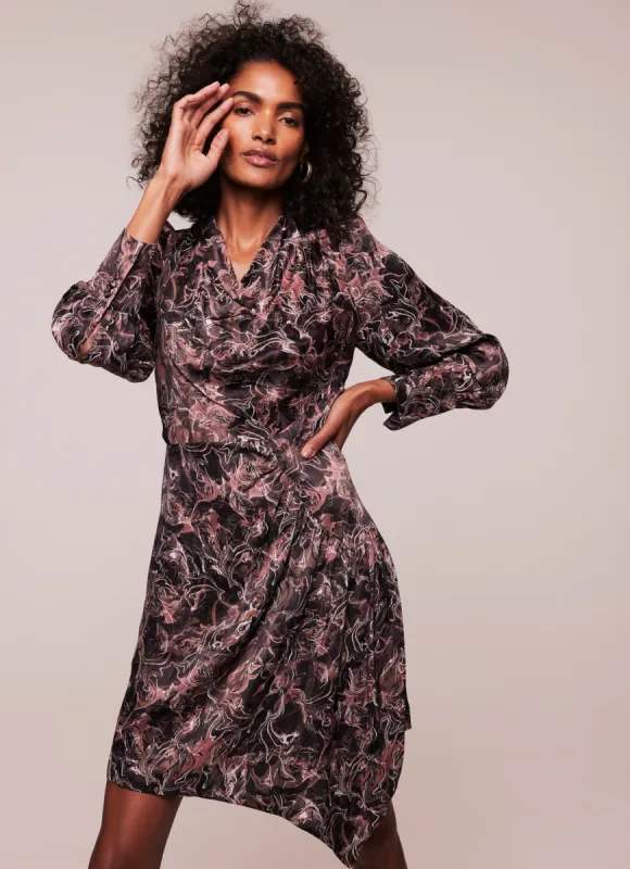 Black Marble Print Mini Dress sold by Mint Velvet